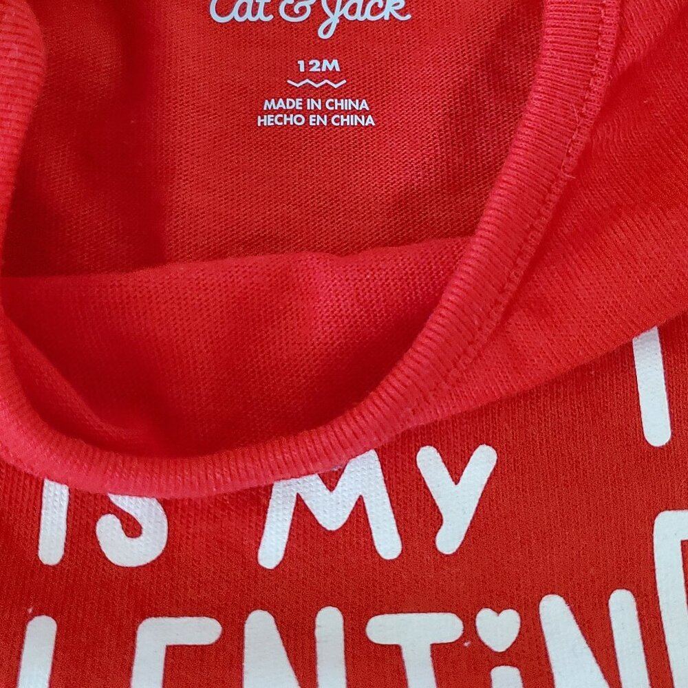 Valentines Day Onesie by Cat & Jack  12 mos  New with Tags - Picture 6 of 7